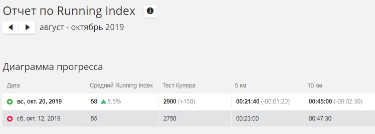 Отчет по Running Index
