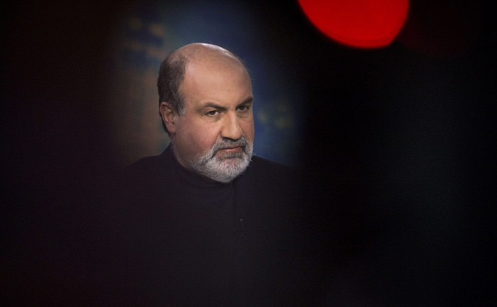 Nassim Nicholas Taleb, New York University professor and author, pauses during a Bloomberg Television interview in New York, U.S., on Tuesday, Feb. 19, 2013. President Barack Obama's administration has perpetuated the causes of the 2008 financial crisis by failing to break up the largest U.S. banks, according to New York University's Taleb, author of the book "The Black Swan." Photographer: Scott Eells/Bloomberg *** Local Caption *** Nassim Nicholas Taleb