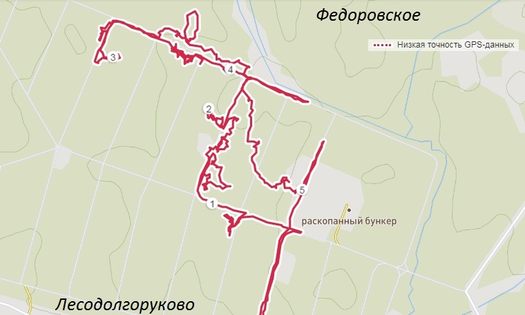 Карта нашего похода в окрестностях Лесодолгоруково