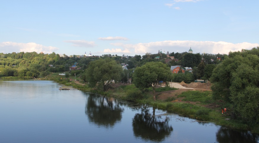 Панорама Зарайска на реке Осётр