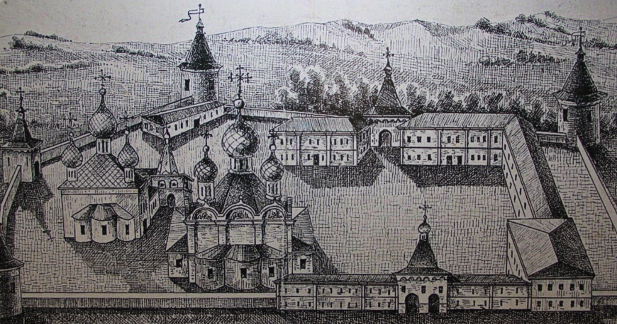 Гравюра монастыря